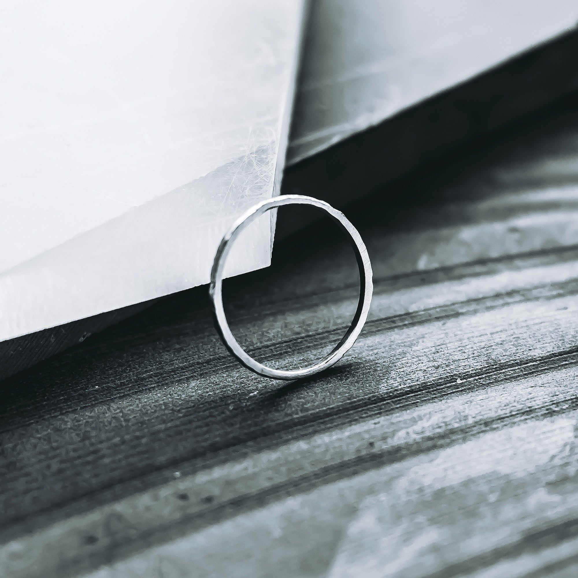 Hammered Halo Band - Stacking Ring