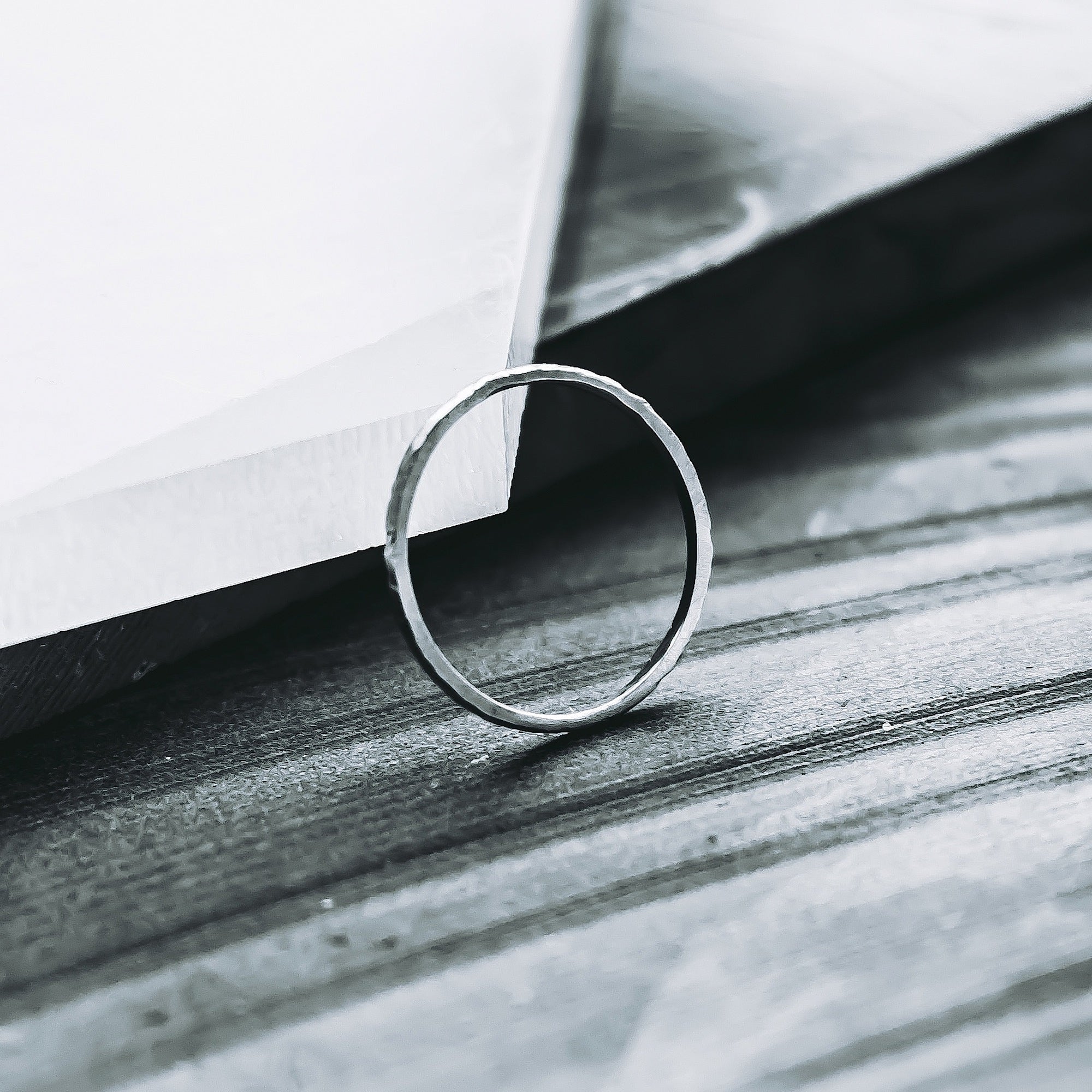 Hammered Halo Band - Stacking Ring