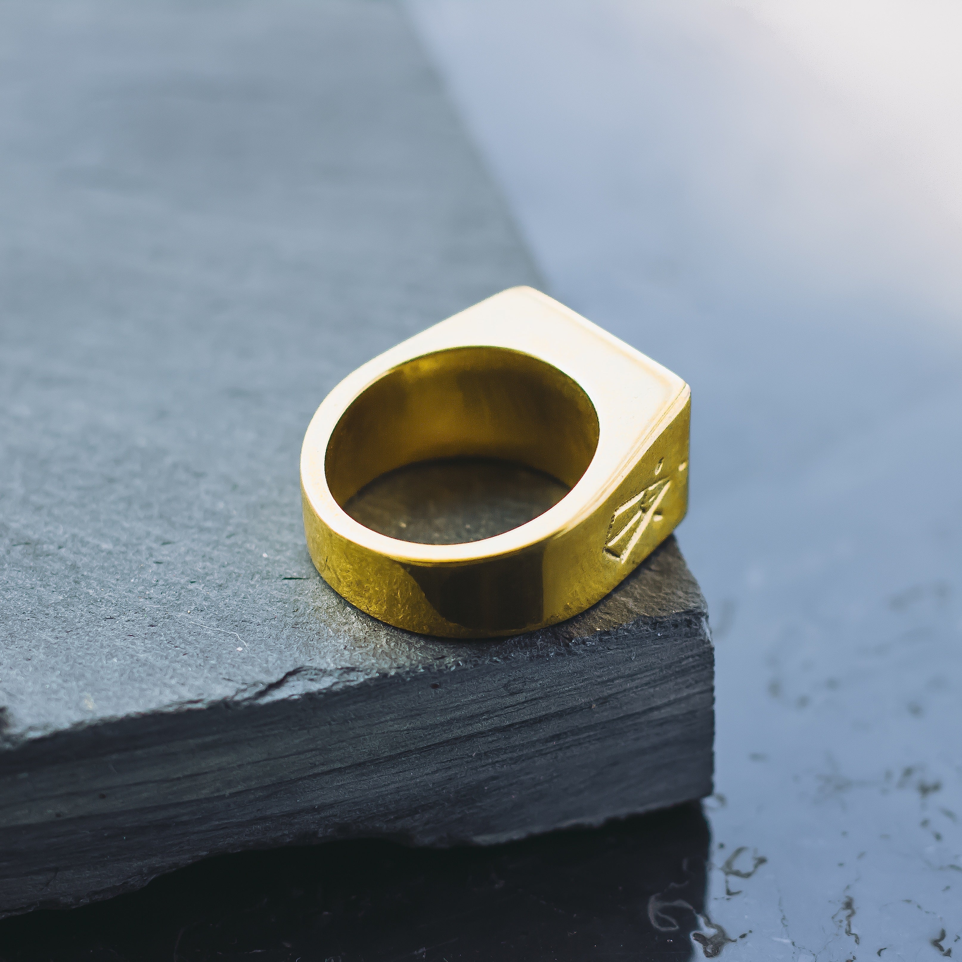 Element Signet Ring - 22ct Gold Plated