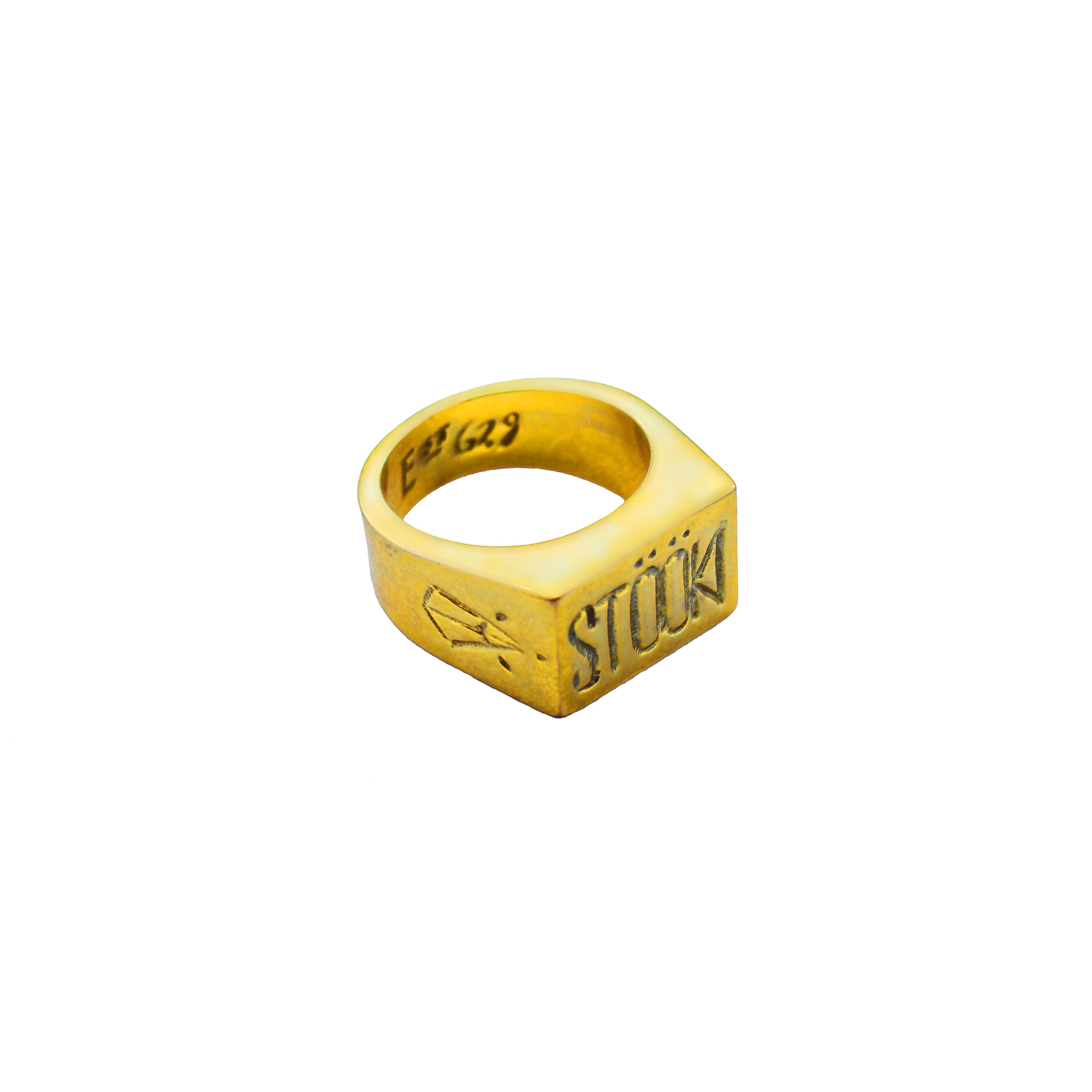 Element Signet Ring - 22ct Gold Plated