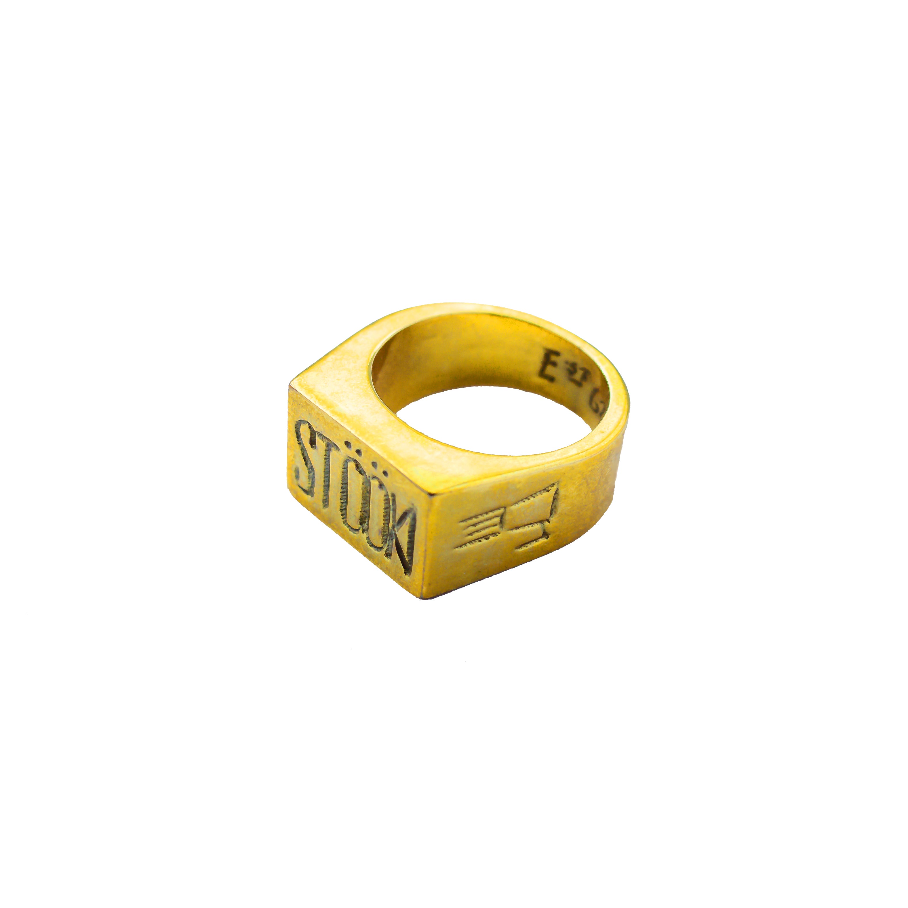 Element Signet Ring - 22ct Gold Plated