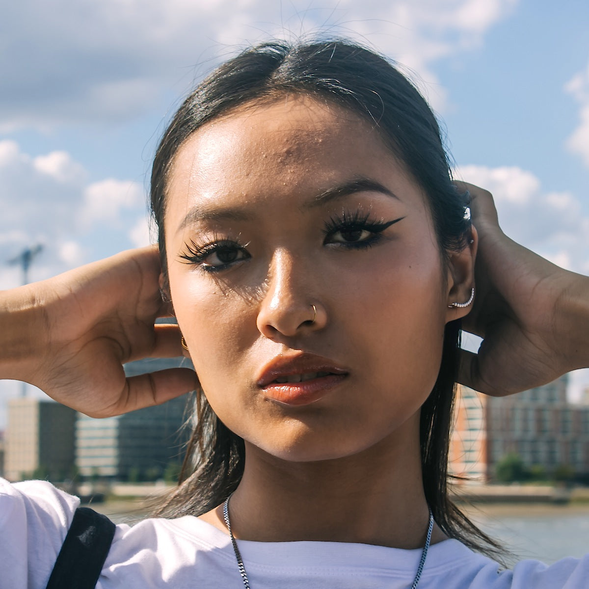 Legacy Dot Climber Earrings - Silver