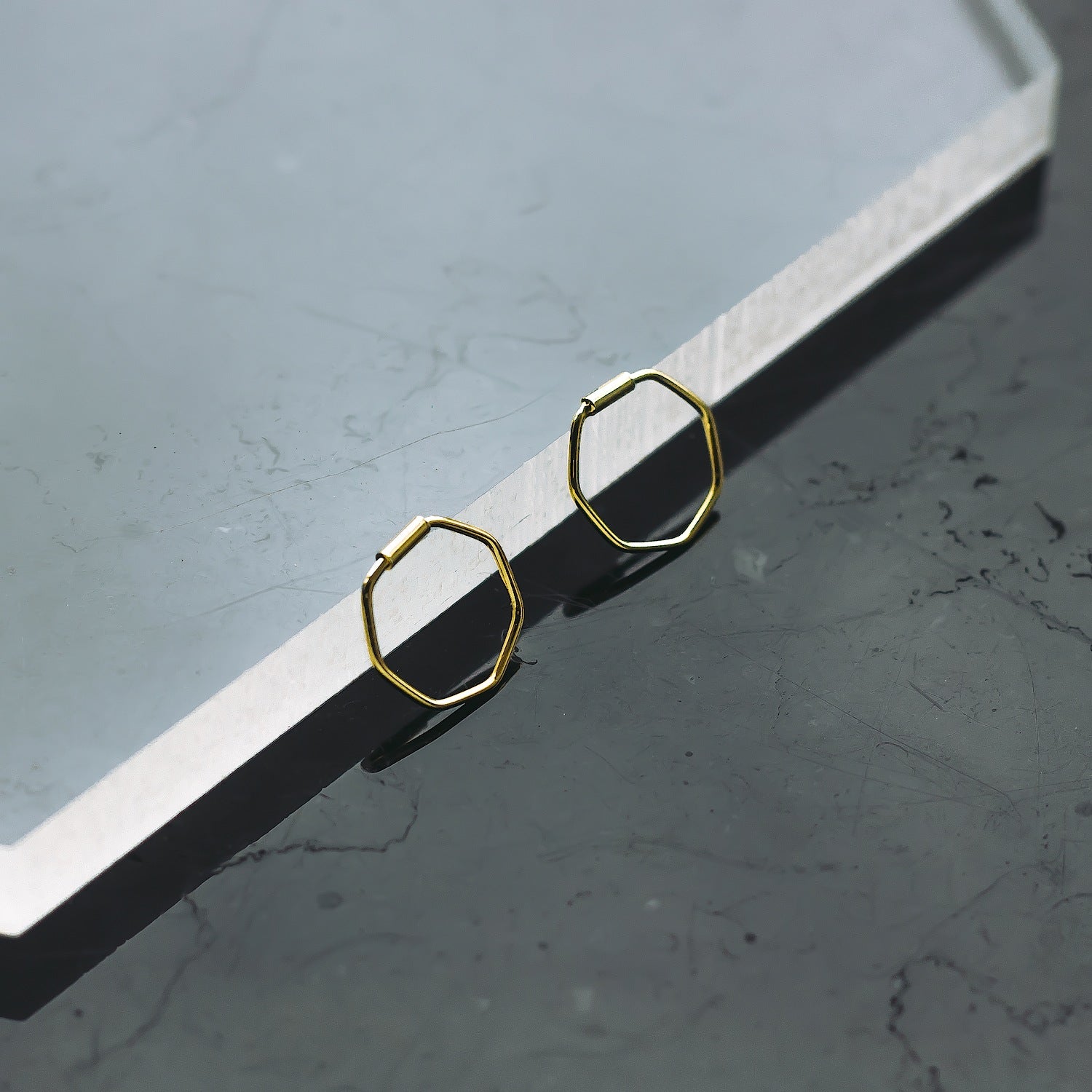 Polygon Earrings - Gold