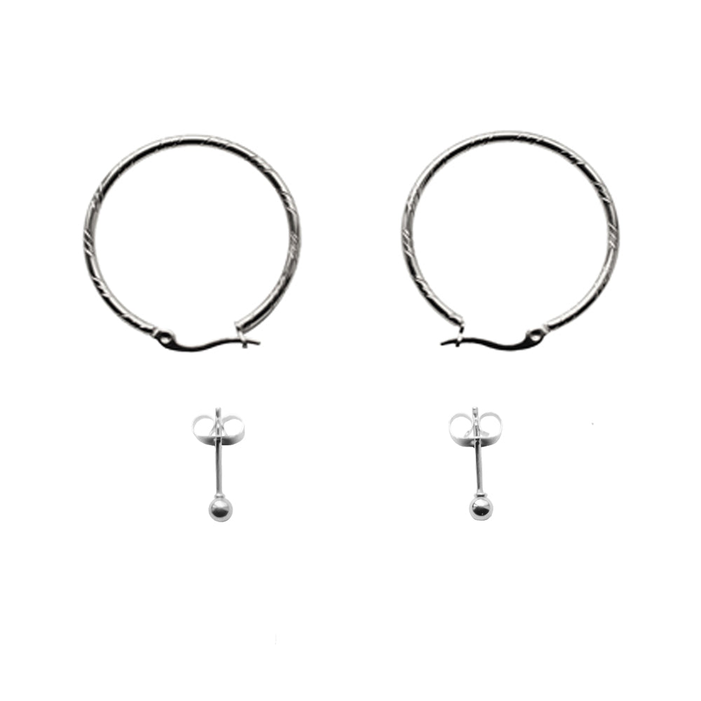 SOLAR Hoops & METEOR Stud Earrings Set