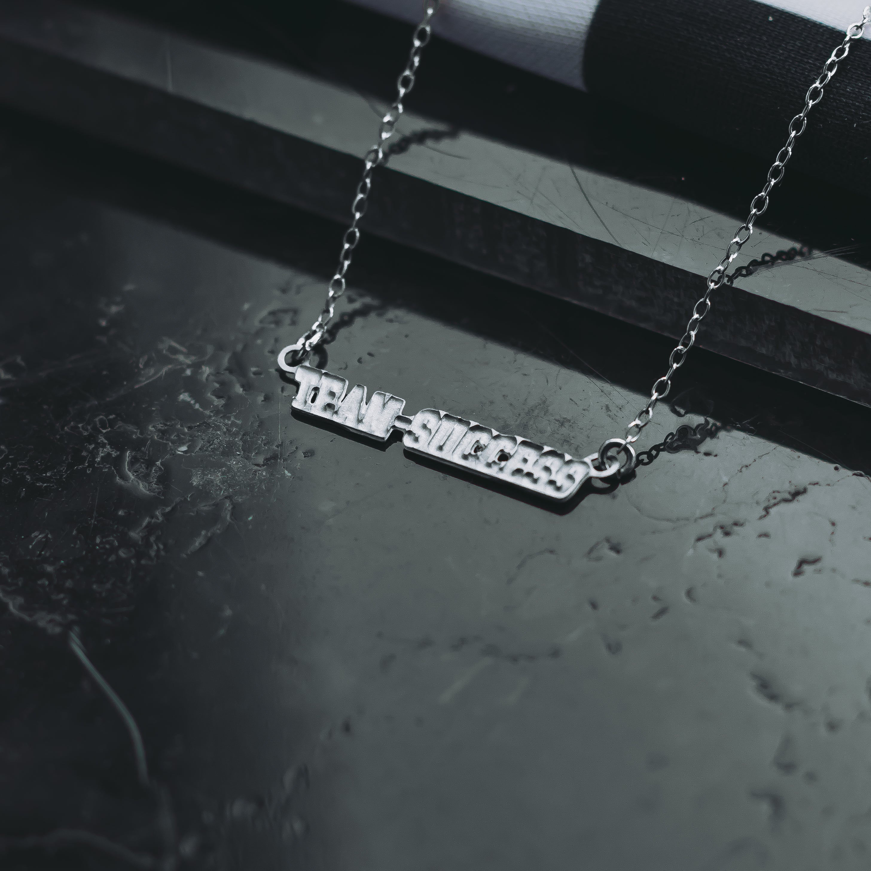 TEAM SUCCESS Letterman Necklace - Silver
